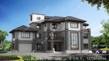新中式三层复式农村别墅设计效果