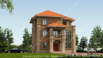 农村建三层别墅设计图，布局简单