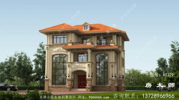 农村意大利风格三层别墅设计图