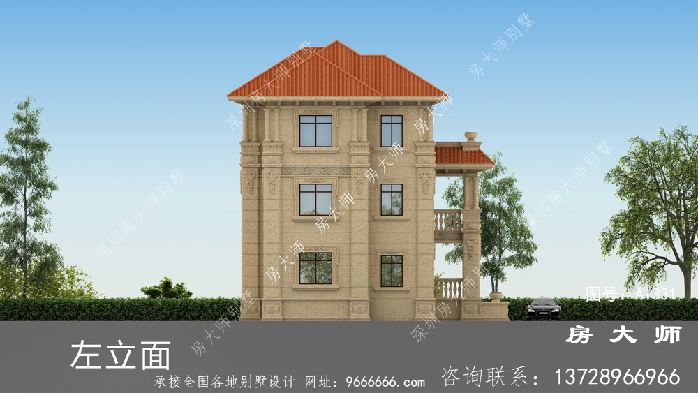 经典大气的意大利风格别墅效果图