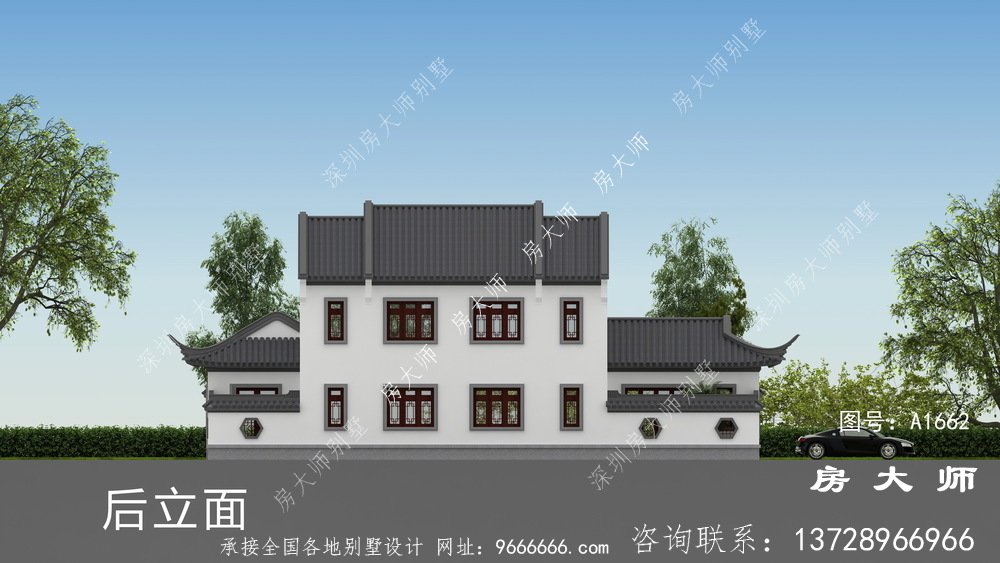 占地247平清爽雅致的二层中式庭院别墅