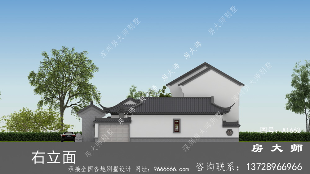 占地247平清爽雅致的二层中式庭院别墅