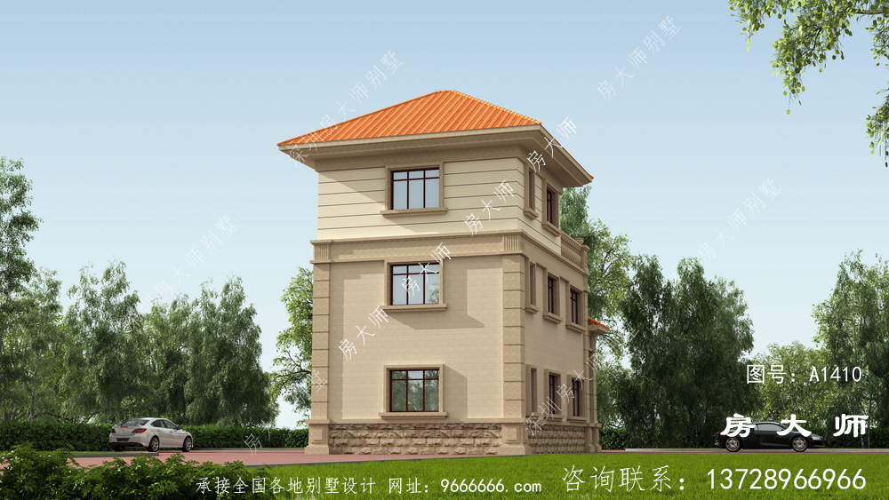 三层法式风格小别墅效果图