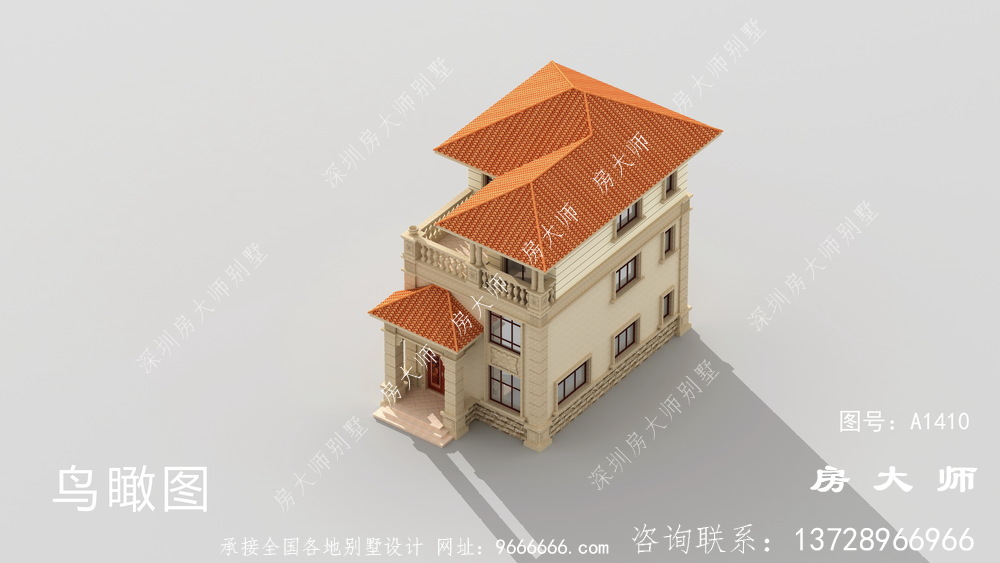 三层法式风格小别墅效果图