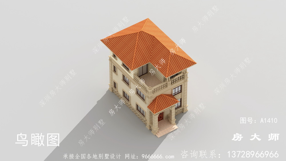 三层法式风格小别墅效果图