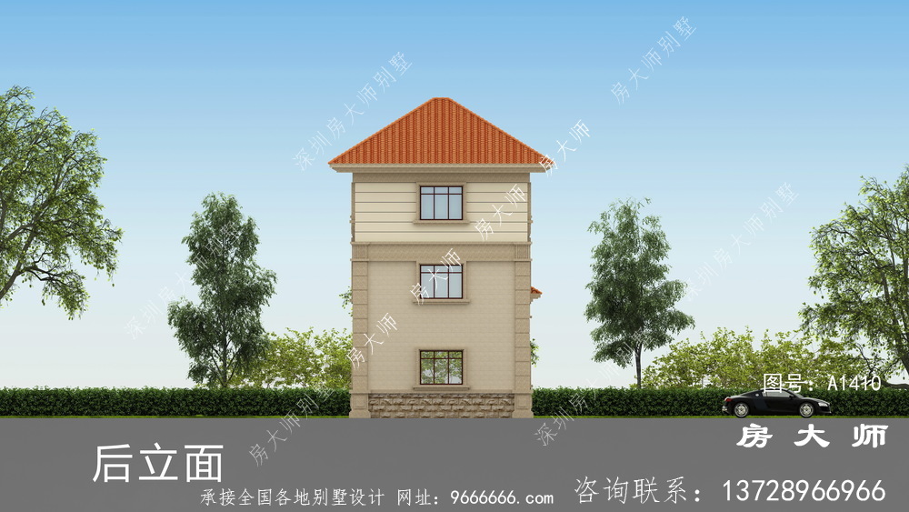 三层法式风格小别墅效果图