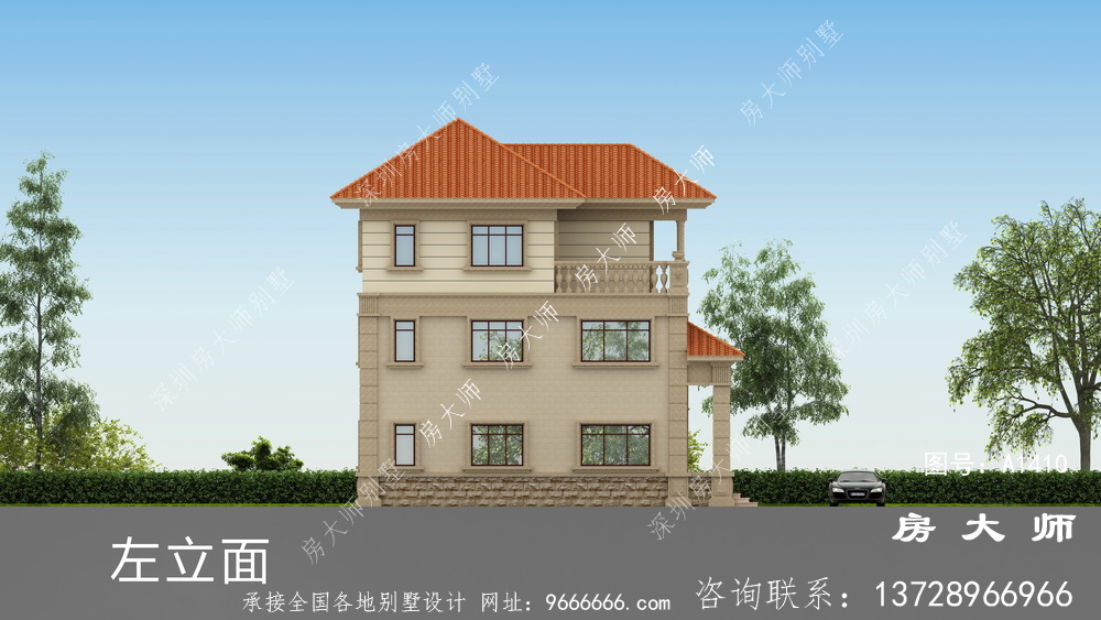 三层法式风格小别墅效果图
