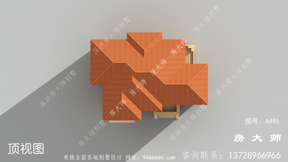 欧式三层复式新农村别墅外观效果图