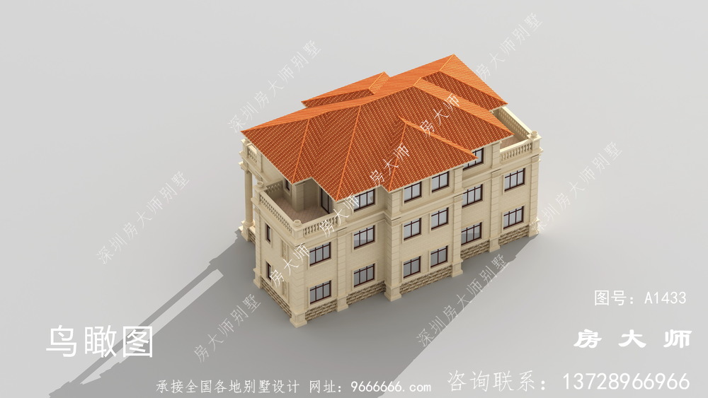 豪华法式风格双拼别墅设计图