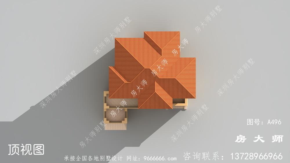 欧式风格外墙贴石材三层别墅外观效果图