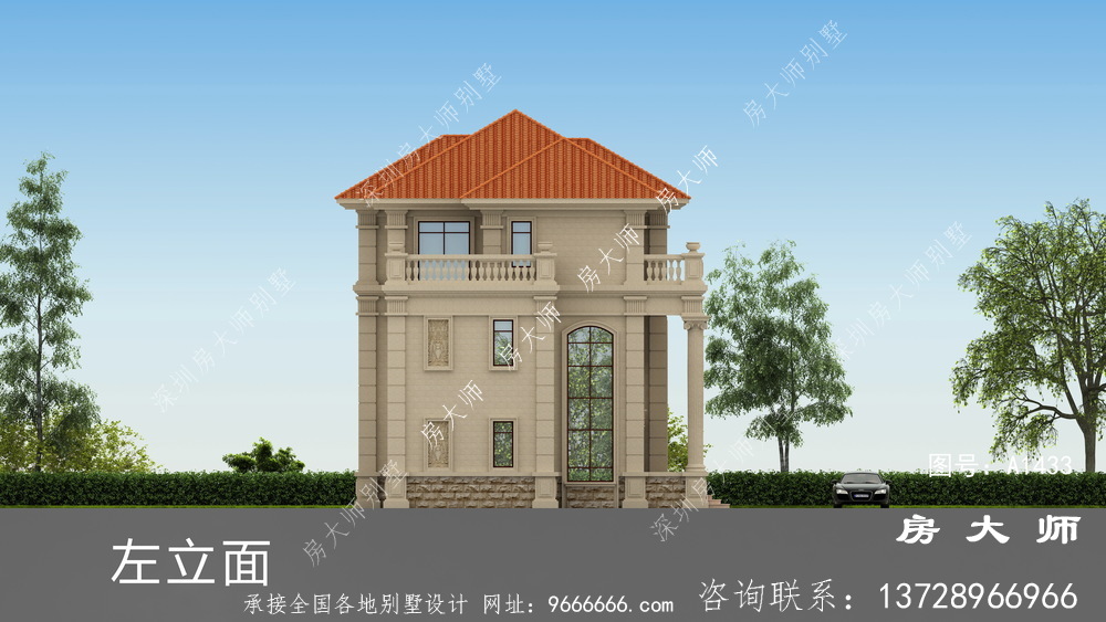 豪华法式风格双拼别墅设计图