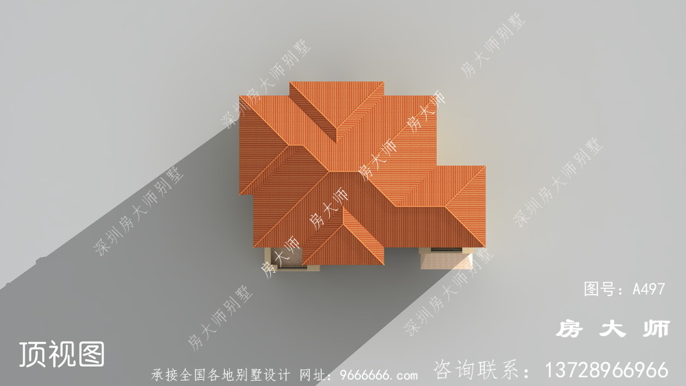 简欧式三层农村别墅外观效果图