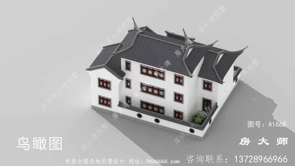 三层苏式园林别墅，传统的中国式建筑