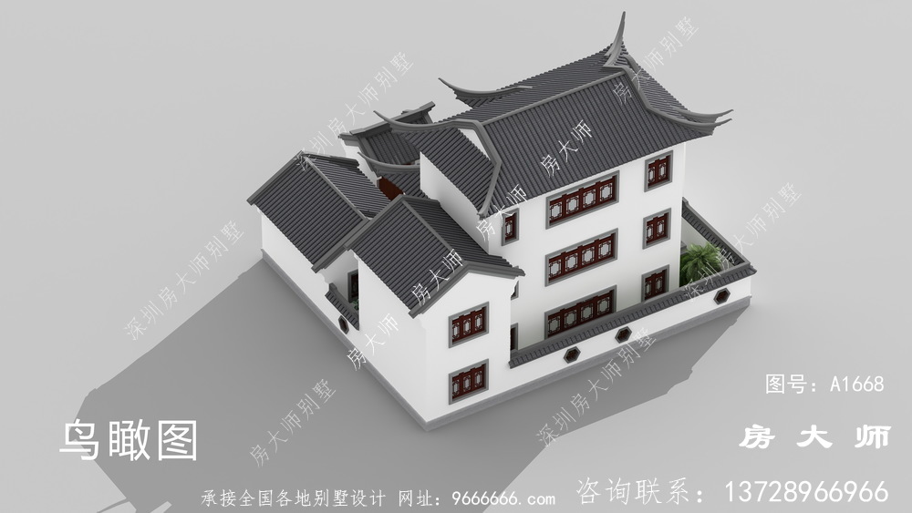 三层苏式园林别墅，传统的中国式建筑