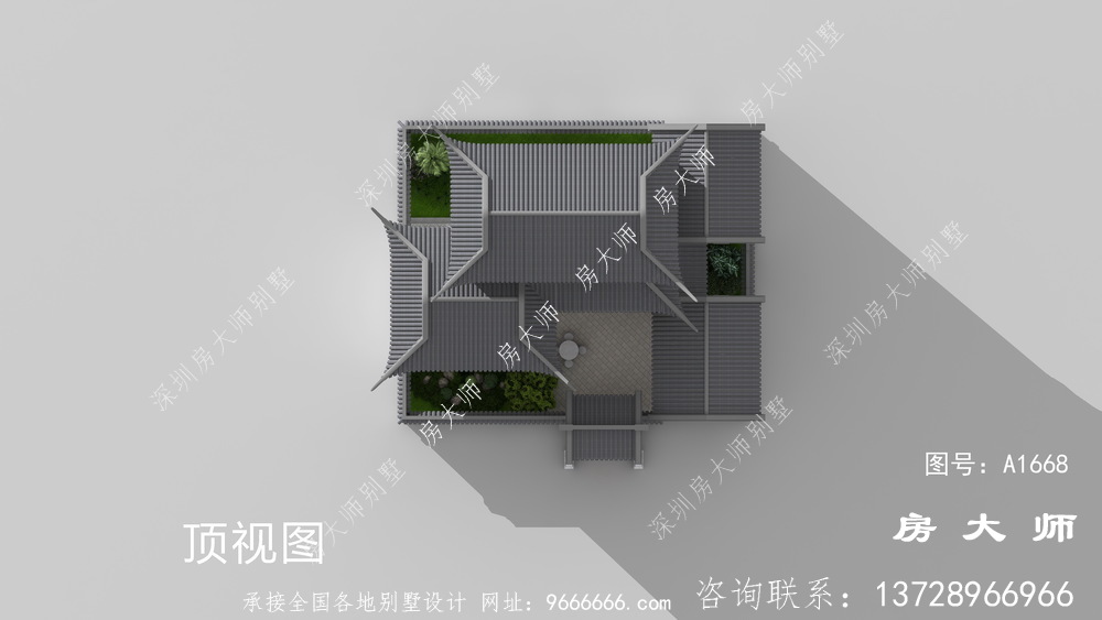 三层苏式园林别墅，传统的中国式建筑