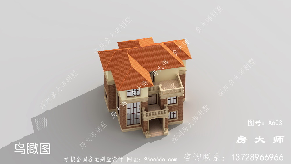 欧式农村三层复式自建别墅设计图