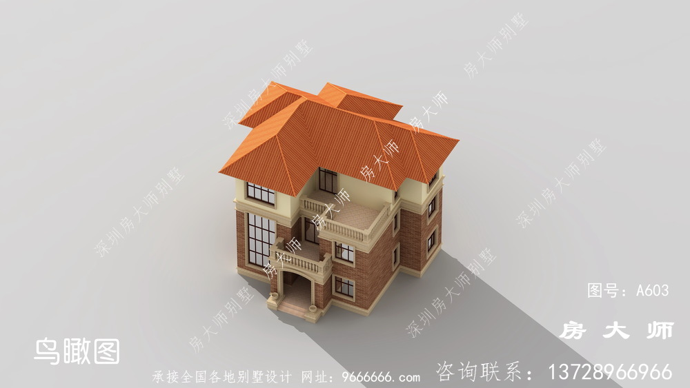 欧式农村三层复式自建别墅设计图
