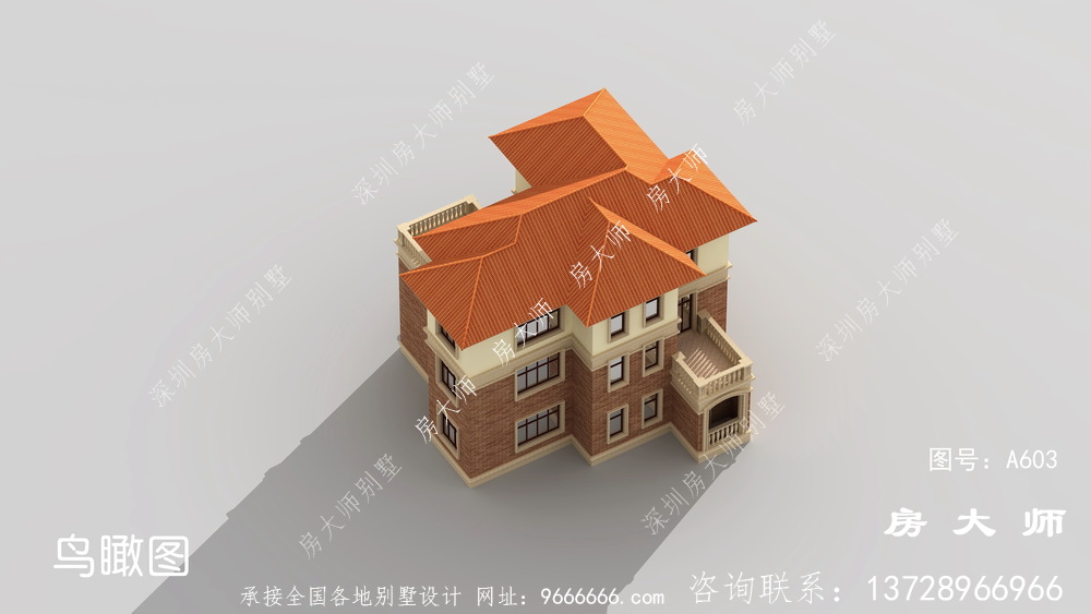 欧式农村三层复式自建别墅设计图