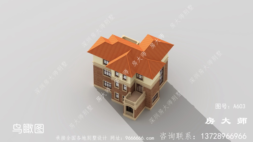 欧式农村三层复式自建别墅设计图