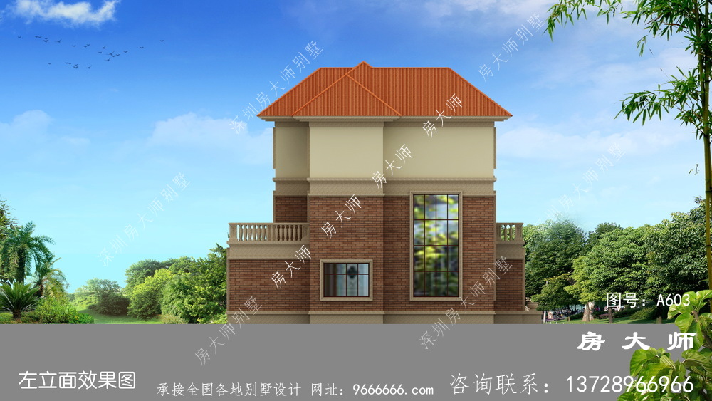 欧式农村三层复式自建别墅设计图
