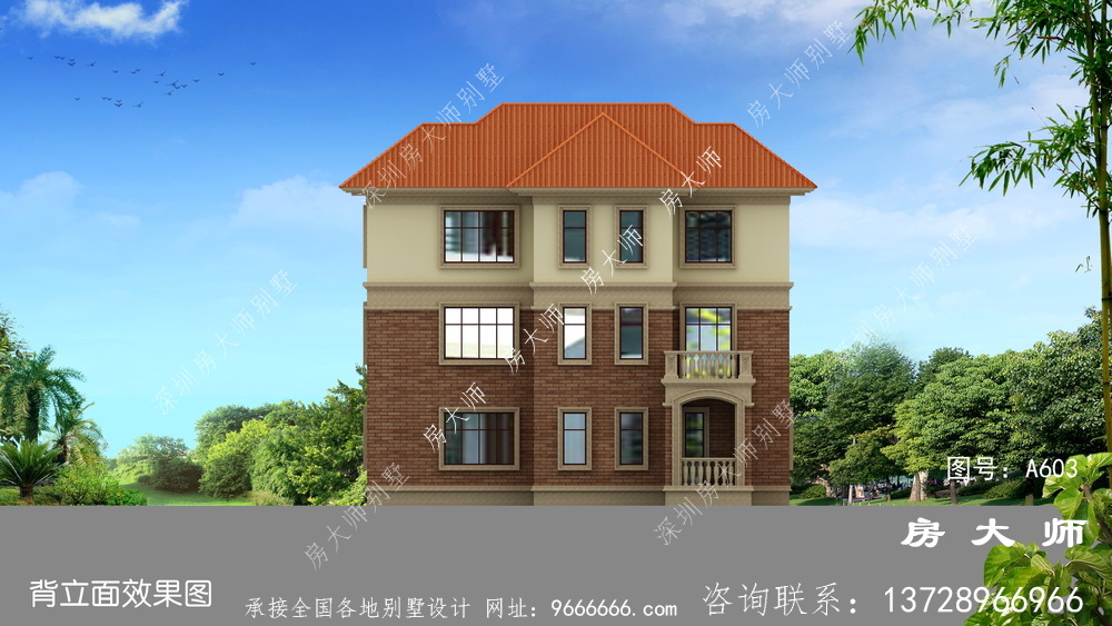 欧式农村三层复式自建别墅设计图