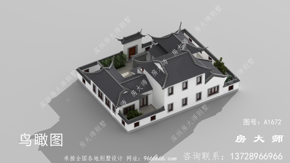 两层苏式园林别墅设计效果图
