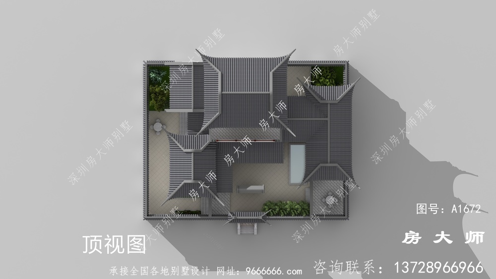 两层苏式园林别墅设计效果图