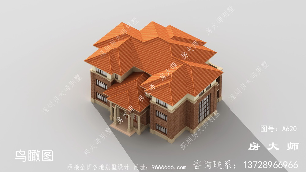 新农村三层欧式风格别墅设计效果图