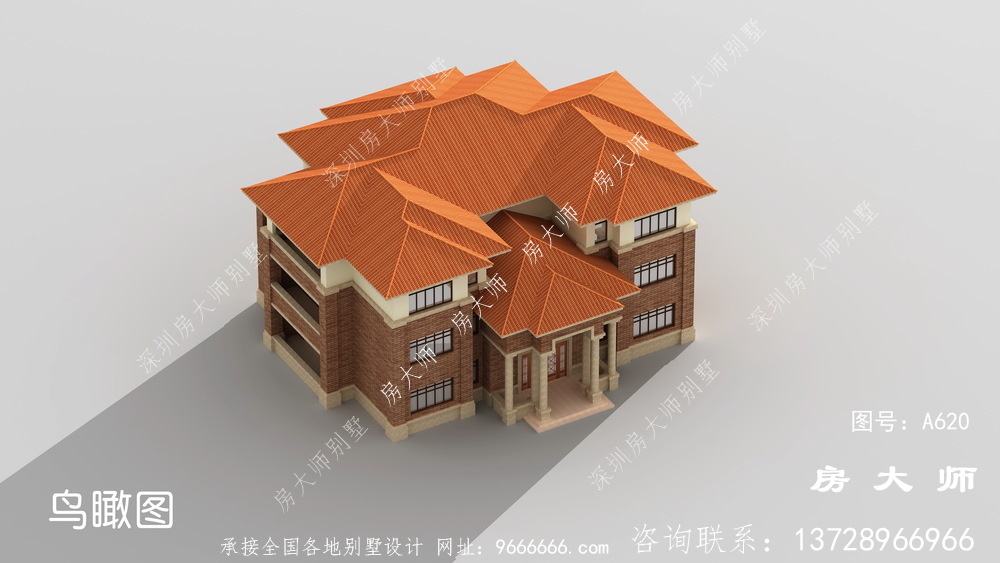 新农村三层欧式风格别墅设计效果图