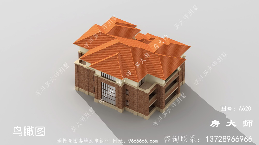新农村三层欧式风格别墅设计效果图