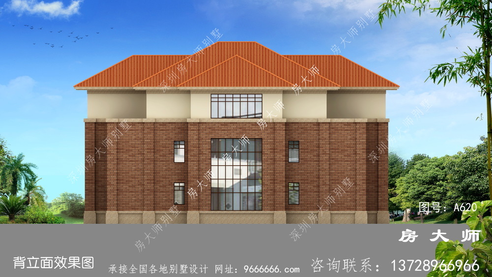 新农村三层欧式风格别墅设计效果图