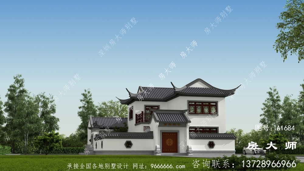 精致的两二层苏式园林别墅设计图