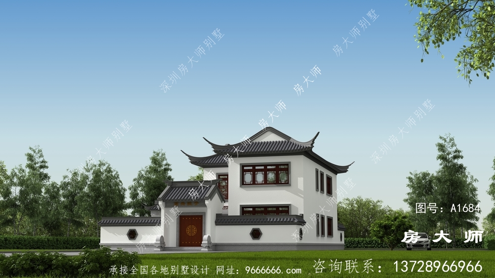 精致的两二层苏式园林别墅设计图