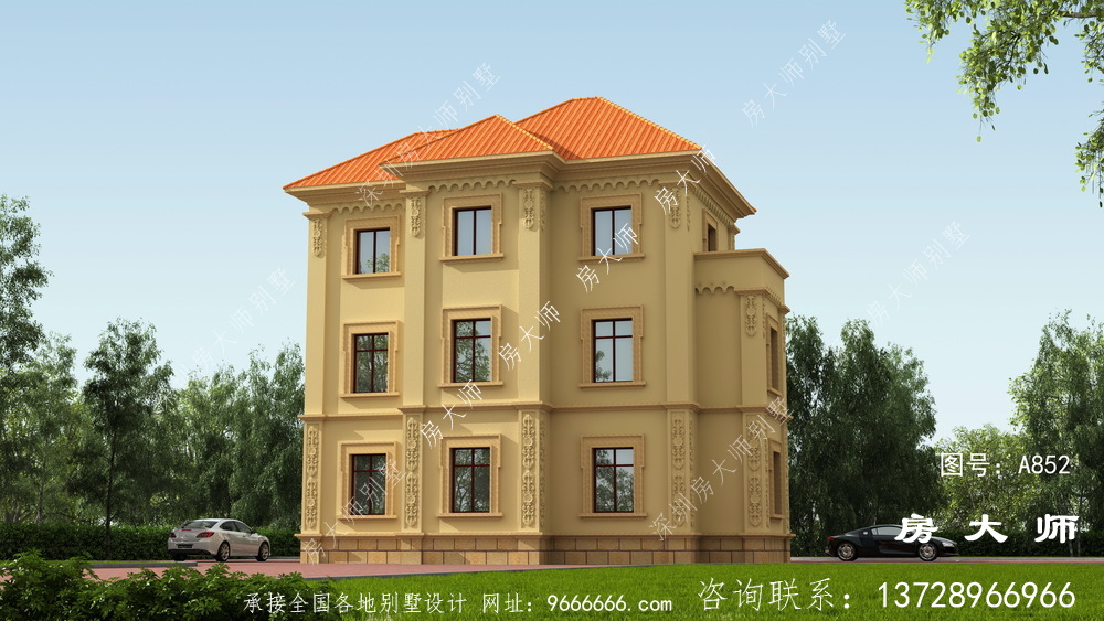 复式农村三层欧式别墅设计图纸
