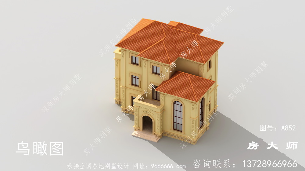 复式农村三层欧式别墅设计图纸