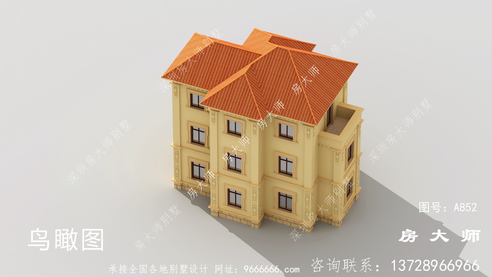 复式农村三层欧式别墅设计图纸