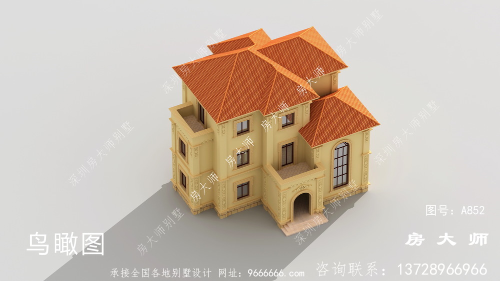 复式农村三层欧式别墅设计图纸