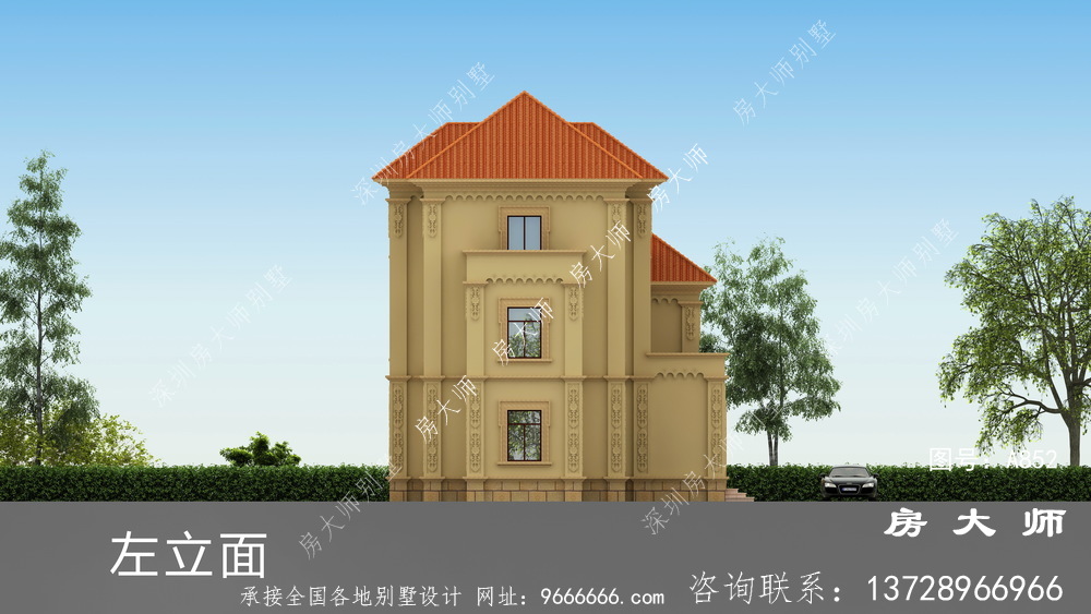 复式农村三层欧式别墅设计图纸