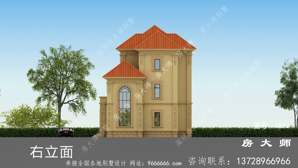 复式农村三层欧式别墅设计图纸