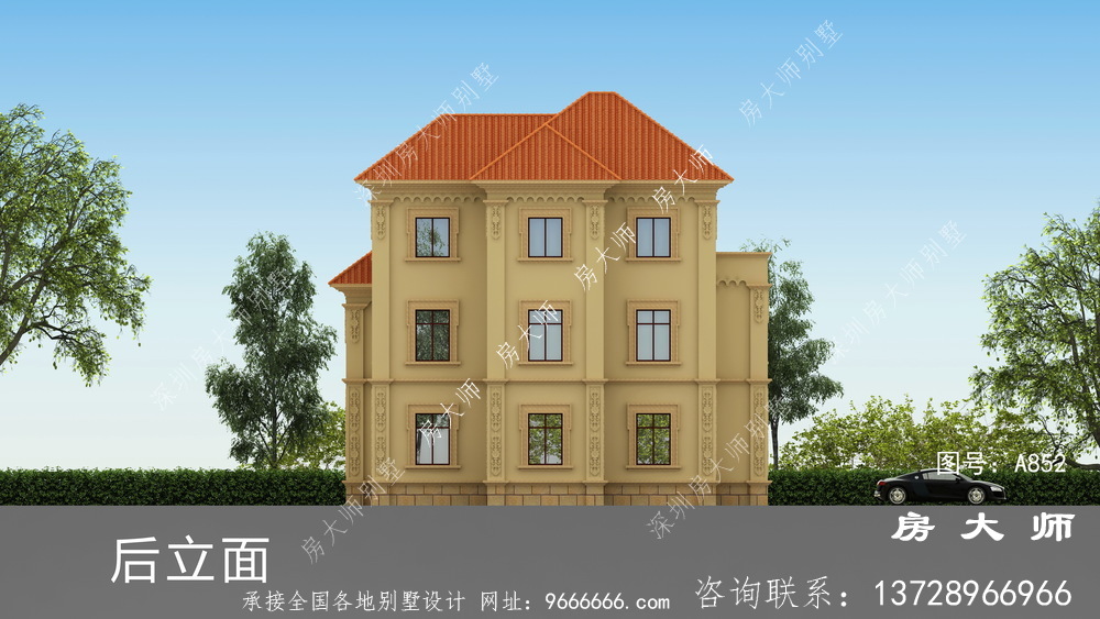 复式农村三层欧式别墅设计图纸