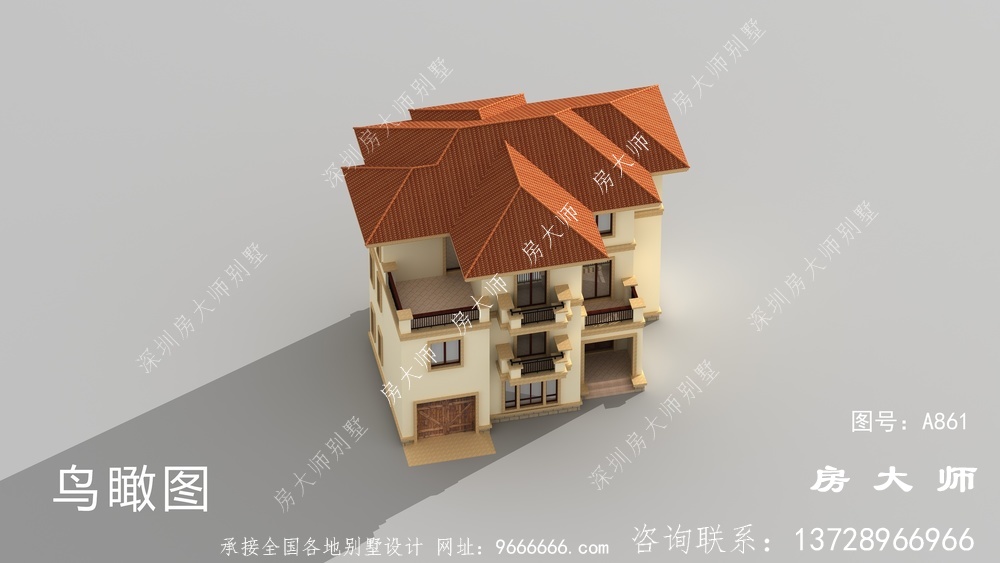 欧式古典风格三层别墅设计效果图