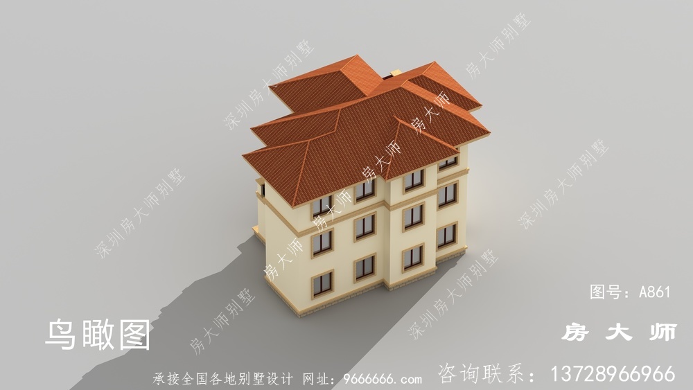 欧式古典风格三层别墅设计效果图