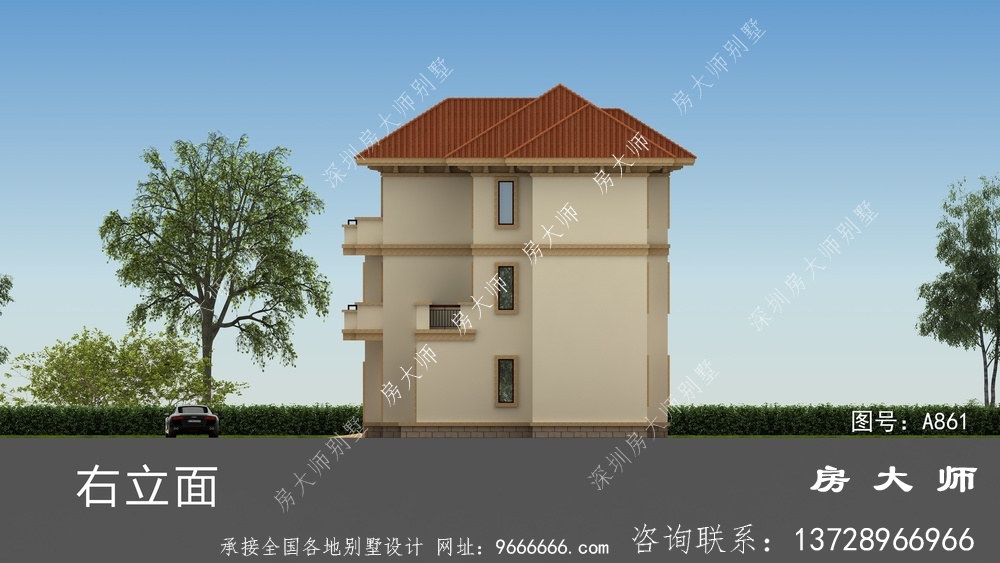 欧式古典风格三层别墅设计效果图