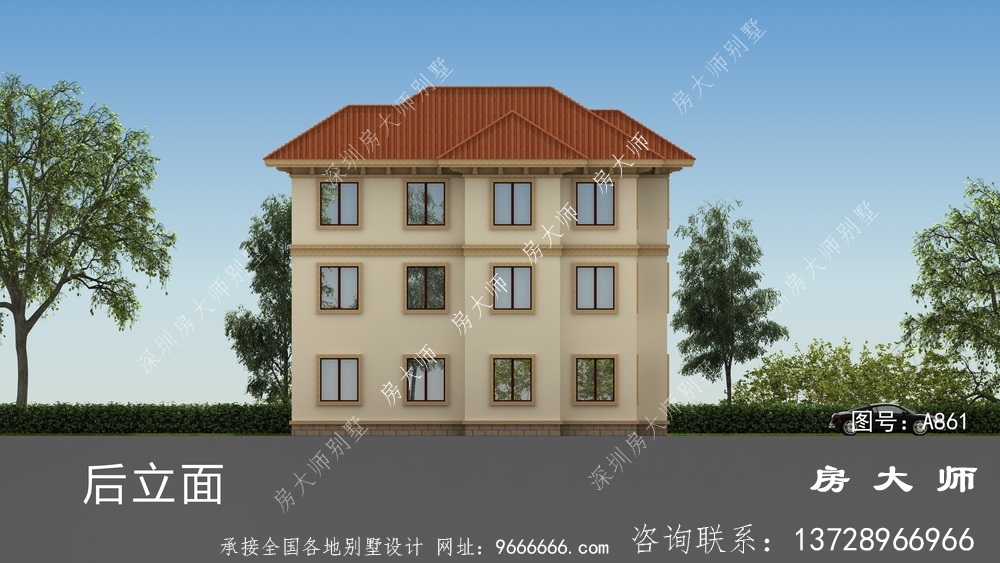 欧式古典风格三层别墅设计效果图