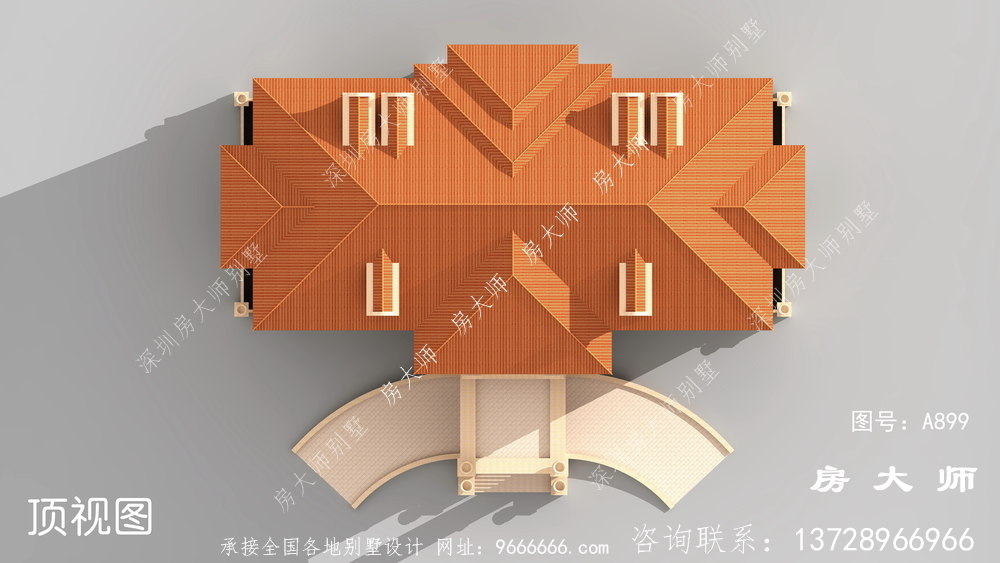 超奢华复式三层欧式别墅外观效果图