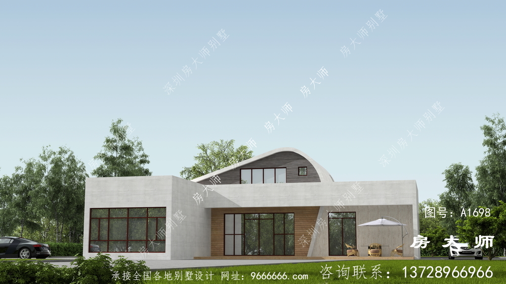 乡村平顶房二层别墅设计图，大气美观大方