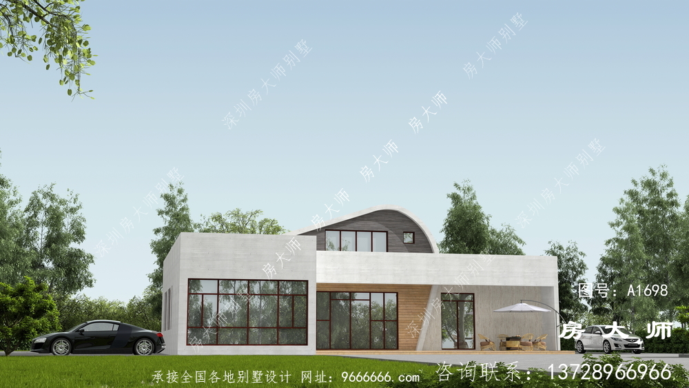 乡村平顶房二层别墅设计图，大气美观大方
