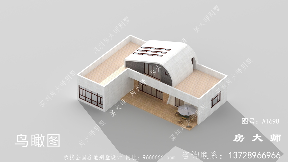 乡村平顶房二层别墅设计图，大气美观大方