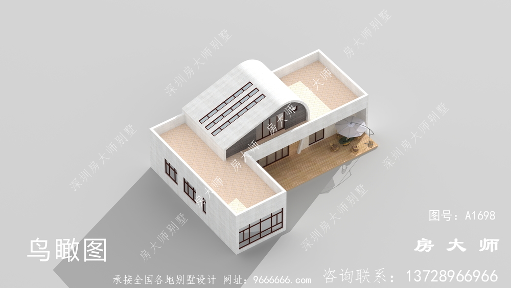乡村平顶房二层别墅设计图，大气美观大方