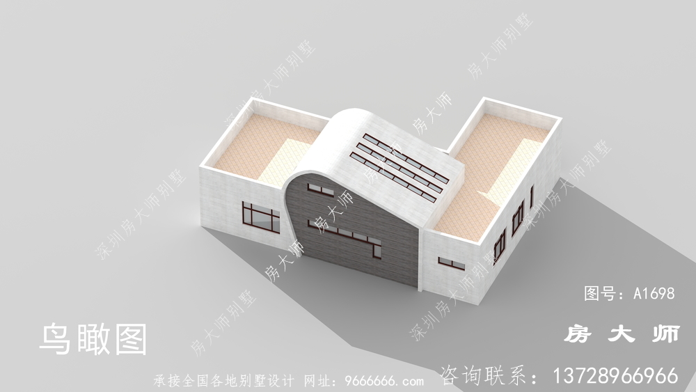 乡村平顶房二层别墅设计图，大气美观大方